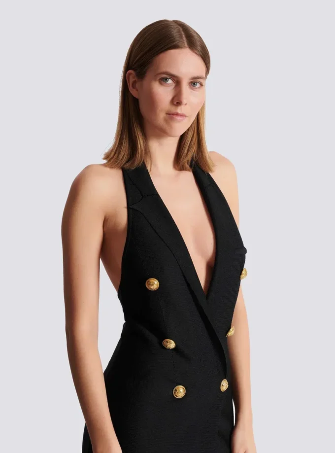 Robe longue en maille à dos nu Robe longue en maille à dos nu