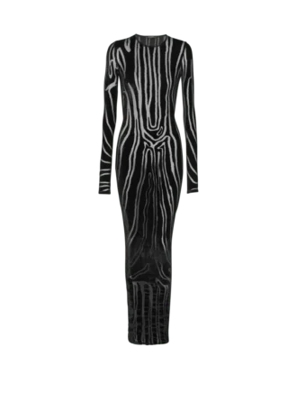 Robe longue en velours imprimé zèbre