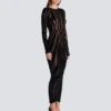 Robe longue en velours imprimé zèbre Robe longue en velours imprimé zèbre