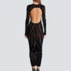 Robe longue en velours imprimé zèbre Robe longue en velours imprimé zèbre