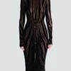 Robe longue en velours imprimé zèbre Robe longue en velours imprimé zèbre