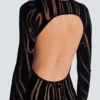 Robe longue en velours imprimé zèbre Robe longue en velours imprimé zèbre