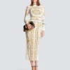 Robe longue moulante imprimée à motif foulard Balmain Robe longue moulante imprimée à motif foulard Balmain
