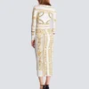 Robe longue moulante imprimée à motif foulard Balmain Robe longue moulante imprimée à motif foulard Balmain