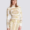 Robe longue moulante imprimée à motif foulard Balmain Robe longue moulante imprimée à motif foulard Balmain