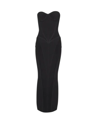 Robe longue sans bretelles en maille Robe longue sans bretelles en maille