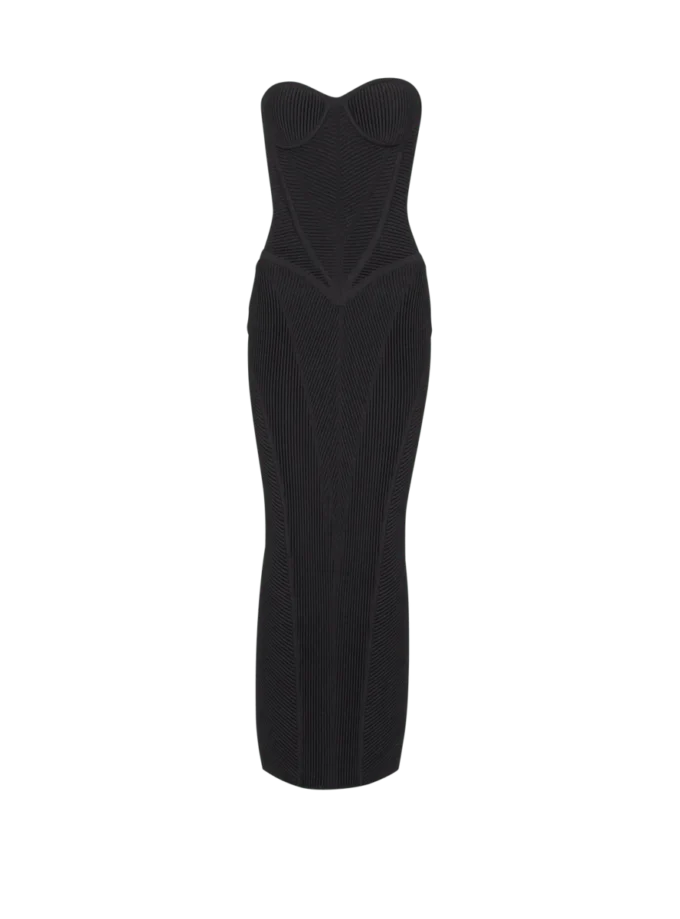 Robe longue sans bretelles en maille Robe longue sans bretelles en maille