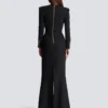 Robe longue structurée en crêpe