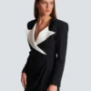 Robe longue structurée en crêpe