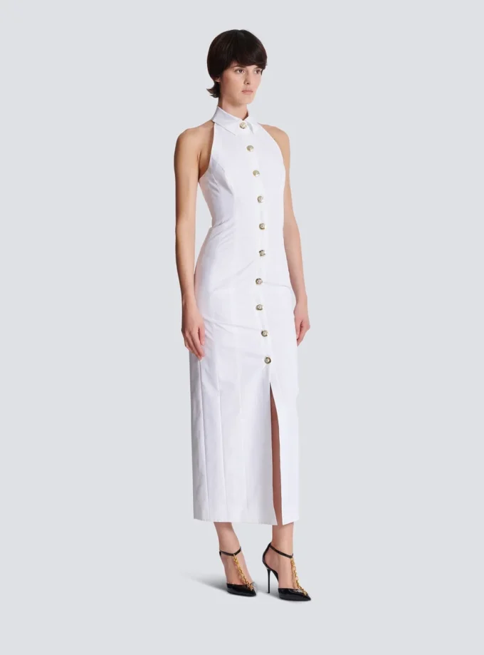 Robe moulante en popeline dos nu Robe moulante en popeline dos nu