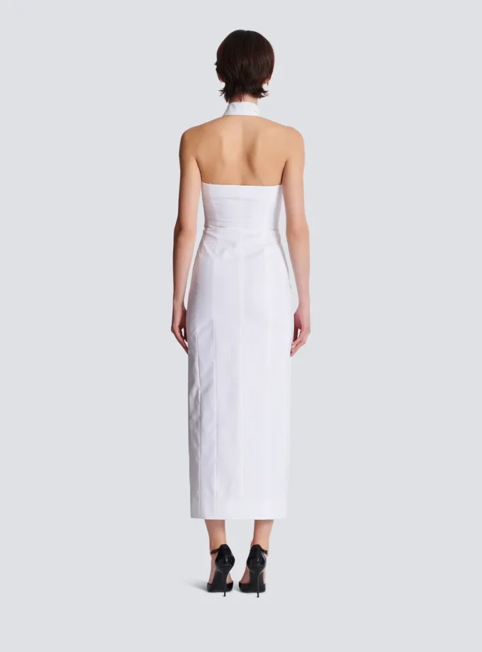 Robe moulante en popeline dos nu Robe moulante en popeline dos nu