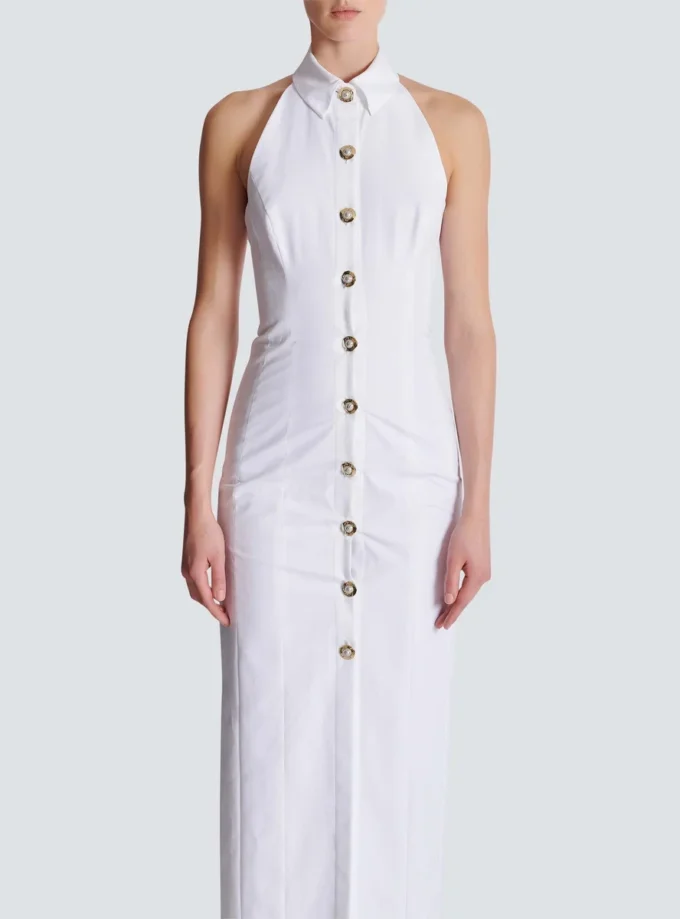 Robe moulante en popeline dos nu Robe moulante en popeline dos nu
