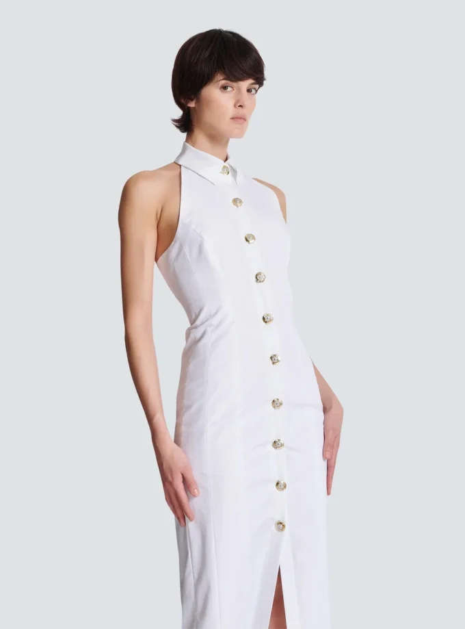 Robe moulante en popeline dos nu Robe moulante en popeline dos nu