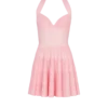 Robe trapèze à col bénitier en maille texturée