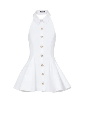 Robe trapèze en popeline dos nu