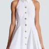 Robe trapèze en popeline dos nu