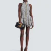 Robe évasée sans manches en tweed Robe évasée sans manches en tweed