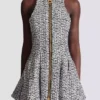 Robe évasée sans manches en tweed Robe évasée sans manches en tweed