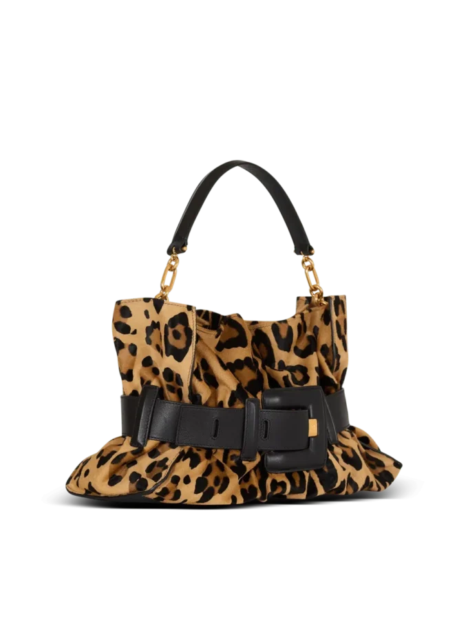Sac Anthem moyen en cuir de poney imprimé léopard Sac Anthem moyen en cuir de poney imprimé léopard