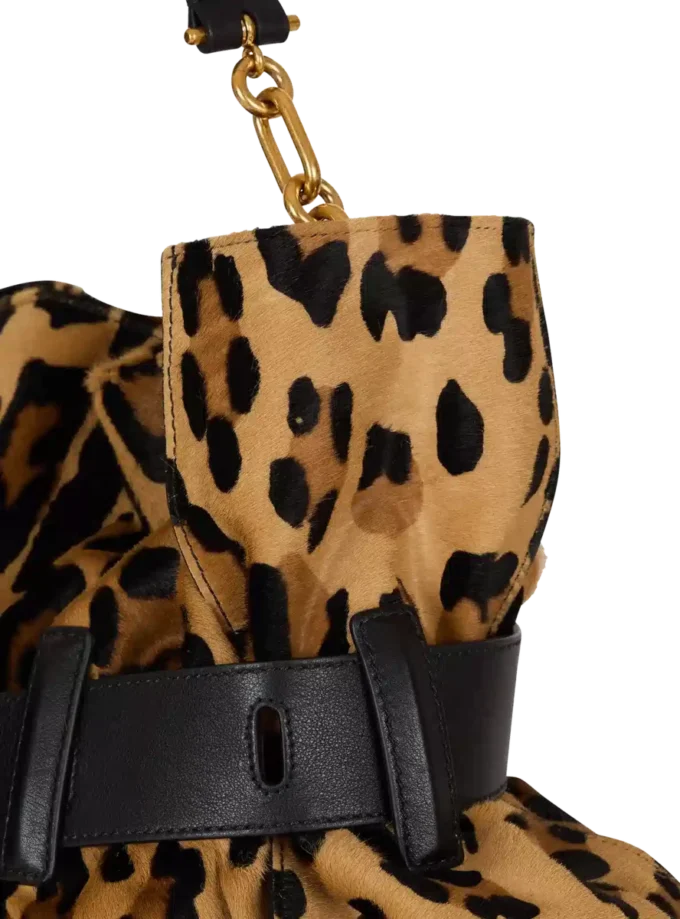 Sac Anthem moyen en cuir de poney imprimé léopard Sac Anthem moyen en cuir de poney imprimé léopard
