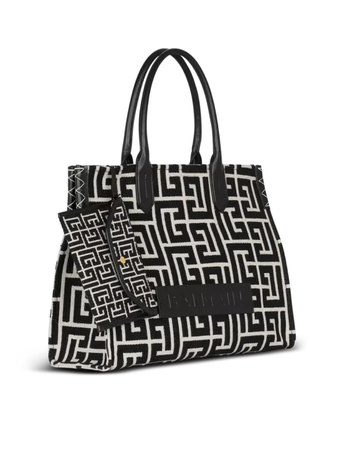 Sac cabas en jacquard monogrammé B-Army 42 et cuir Sac cabas en jacquard monogrammé B-Army 42 et cuir