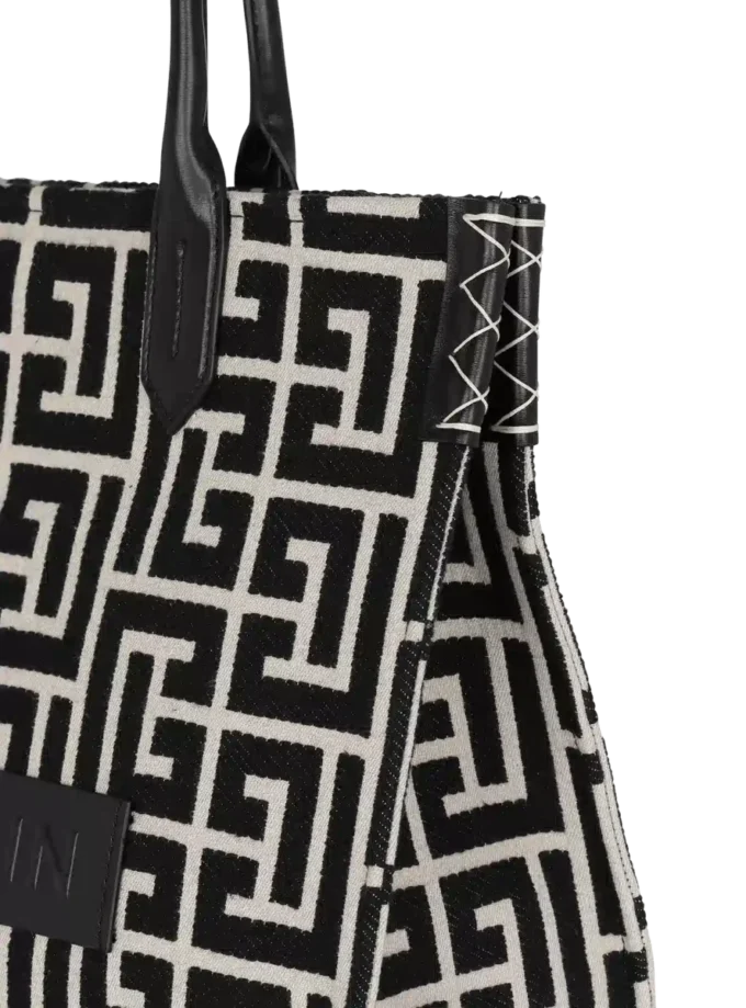 Sac cabas en jacquard monogrammé B-Army 42 et cuir Sac cabas en jacquard monogrammé B-Army 42 et cuir