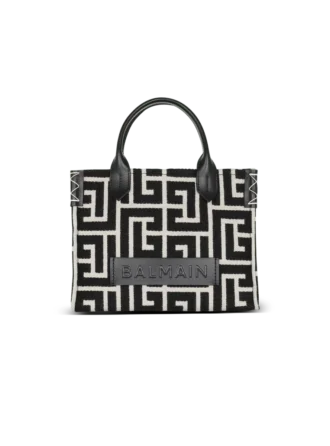 Sac cabas en jacquard monogrammé B-Army et cuir Sac cabas en jacquard monogrammé B-Army et cuir