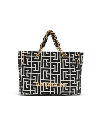 Sac cabas en toile jacquard monogrammé PB souple 1945 Sac cabas en toile jacquard monogrammé PB souple 1945