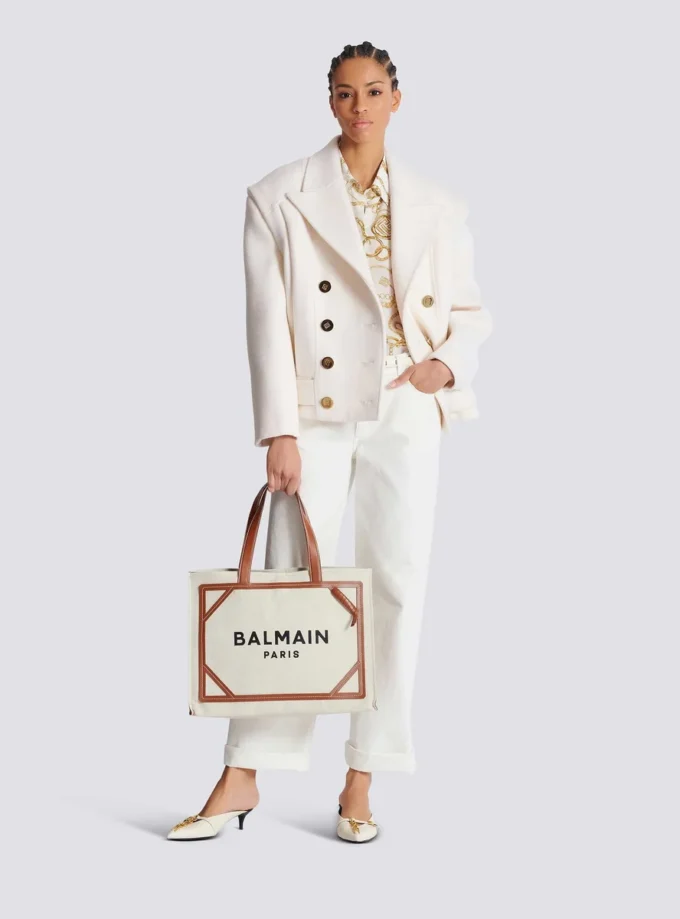 Sac fourre-tout en toile B-Army 42 avec détails en cuir Sac fourre-tout en toile B-Army 42 avec détails en cuir