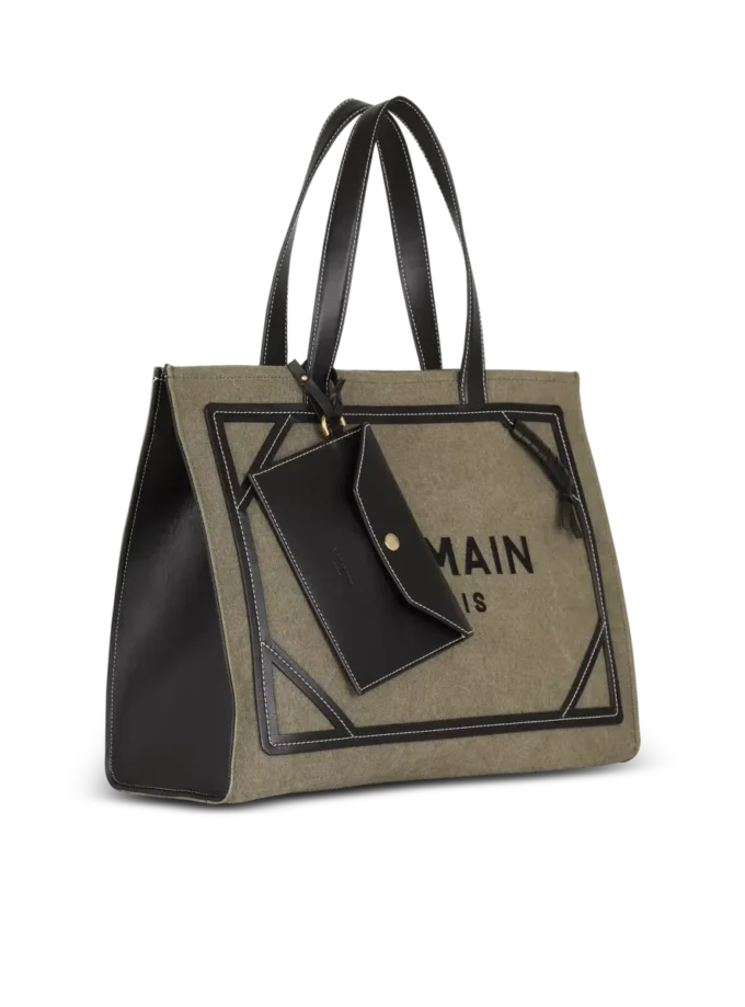 Sac fourre-tout en toile B-Army 42 avec détails en cuir Sac fourre-tout en toile B-Army 42 avec détails en cuir