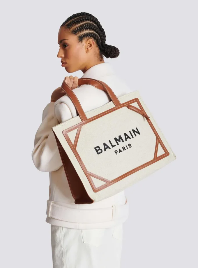 Sac fourre-tout en toile B-Army 42 avec détails en cuir Sac fourre-tout en toile B-Army 42 avec détails en cuir