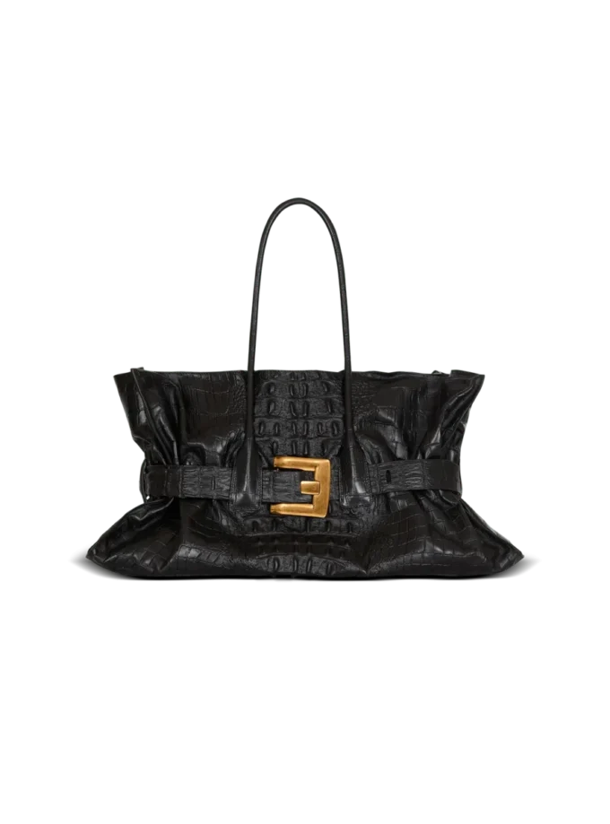 Sac XL Anthem en cuir de veau gaufré imprimé crocodile Sac XL Anthem en cuir de veau gaufré imprimé crocodile
