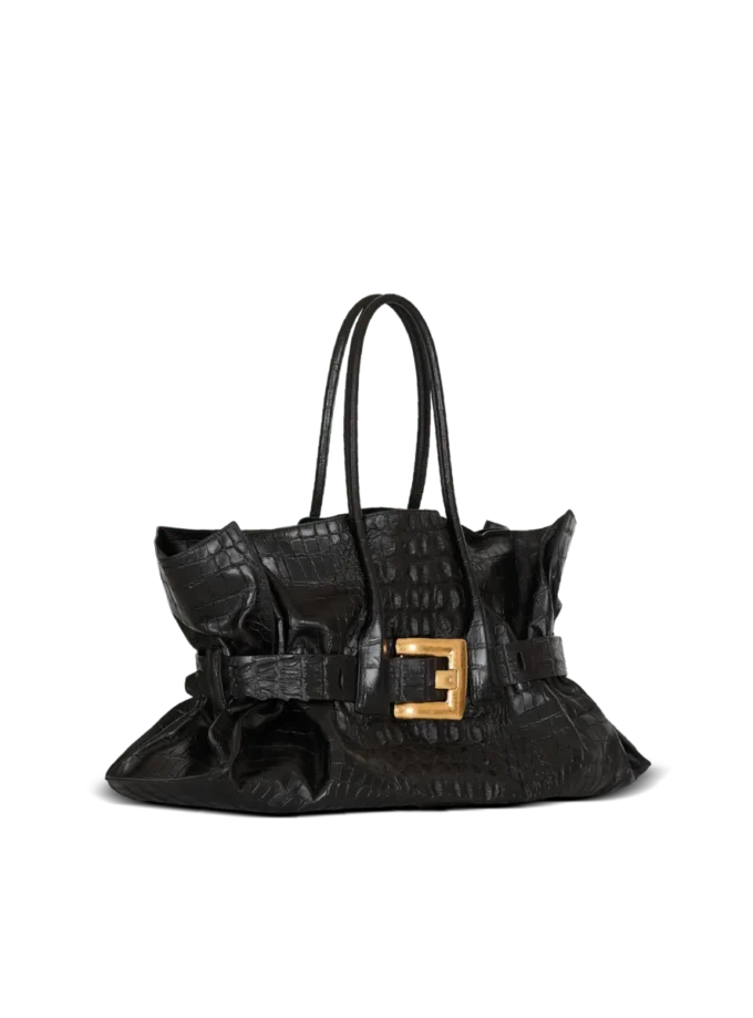 Sac XL Anthem en cuir de veau gaufré imprimé crocodile Sac XL Anthem en cuir de veau gaufré imprimé crocodile