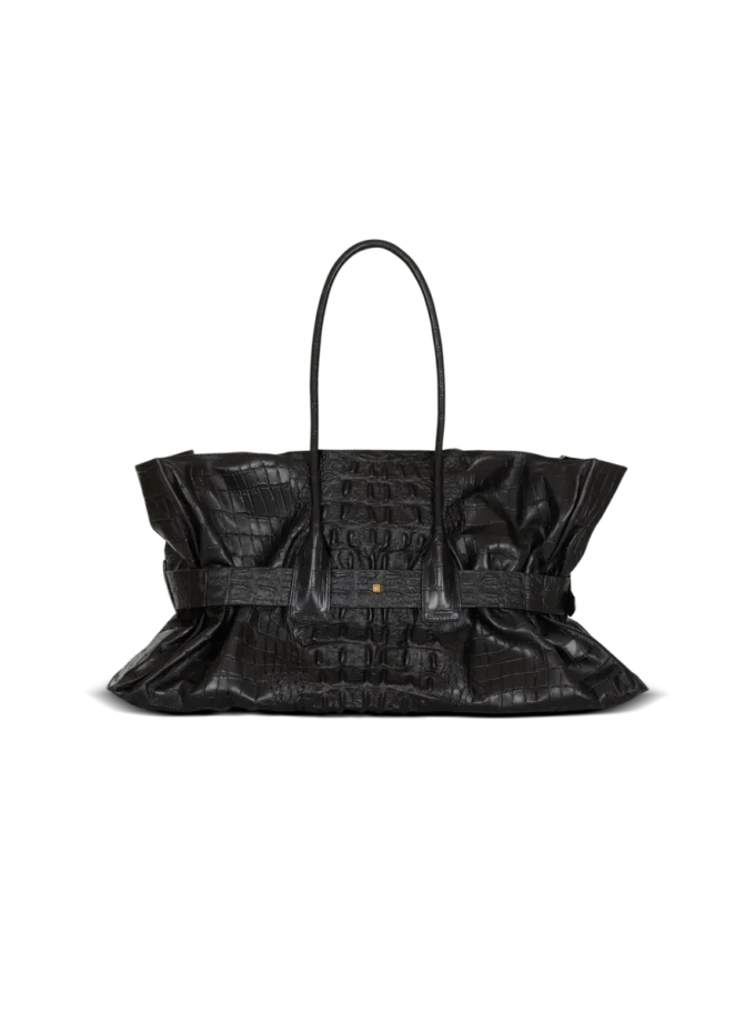 Sac XL Anthem en cuir de veau gaufré imprimé crocodile Sac XL Anthem en cuir de veau gaufré imprimé crocodile