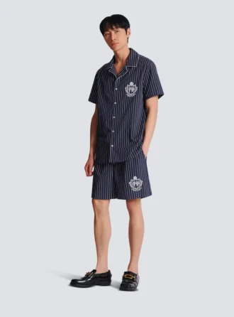 Short de pyjama en popeline rayée Short de pyjama en popeline rayée