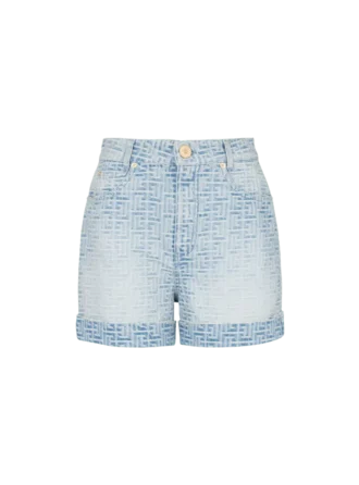 Short en denim monogrammé Short en denim monogrammé