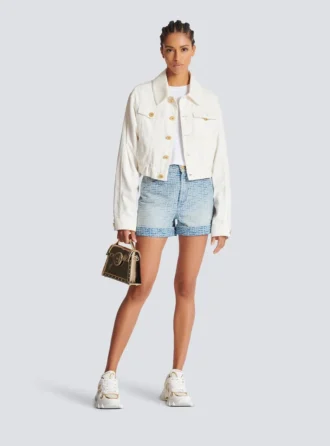 Short en denim monogrammé Short en denim monogrammé