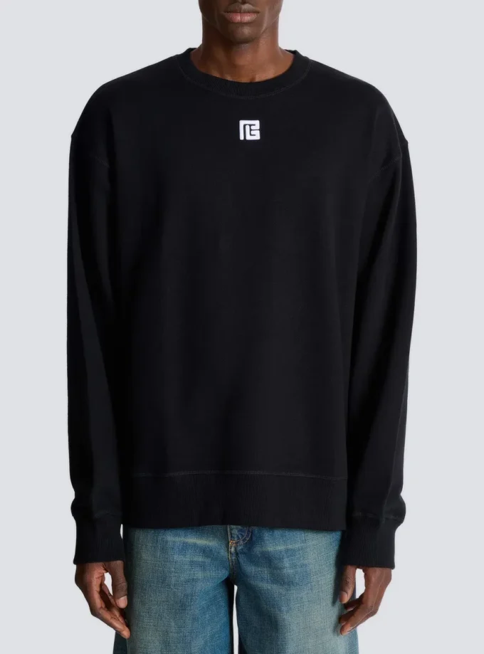 Sweat-shirt en coton avec broderie PB Sweat-shirt en coton avec broderie PB