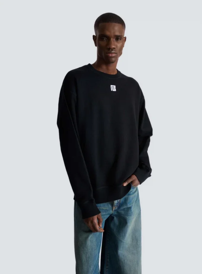 Sweat-shirt en coton avec broderie PB Sweat-shirt en coton avec broderie PB