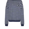 Sweat-shirt en coton avec emblème universitaire et rayures bretonnes Sweat-shirt en coton avec emblème universitaire et rayures bretonnes