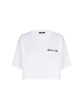 T-shirt avec broderie Balmain Signature T-shirt avec broderie Balmain Signature