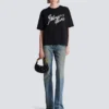 T-shirt carré avec imprimé Balmain Paris Brush
