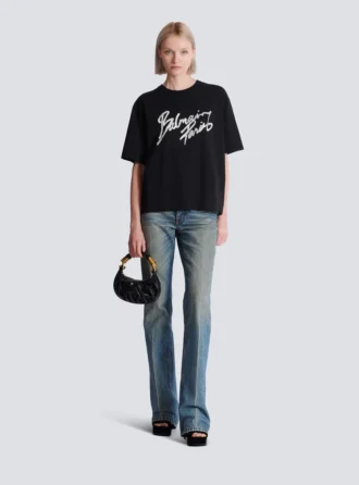 T-shirt carré avec imprimé Balmain Paris Brush T-shirt carré avec imprimé Balmain Paris Brush