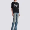 T-shirt carré avec imprimé Balmain Paris Brush