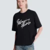 T-shirt carré avec imprimé Balmain Paris Brush