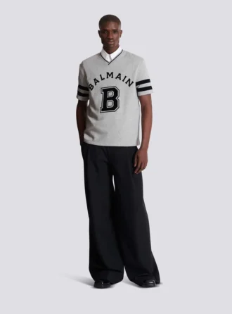T-shirt à col en V Balmain Sport