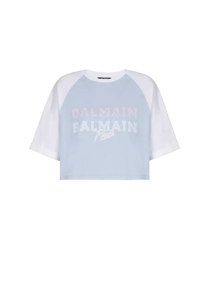 T-shirt court avec imprimé Balmain Paris