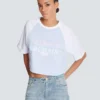 T-shirt court avec imprimé Balmain Paris