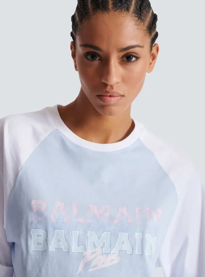 T-shirt court avec imprimé Balmain Paris