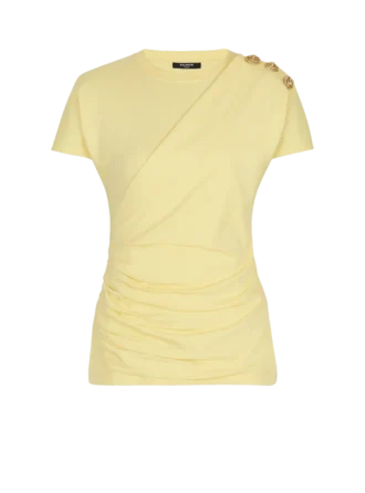T-shirt drapé avec boutons T-shirt drapé avec boutons